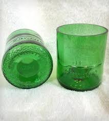 Upcycled Green Whiskey Glasses Set Of