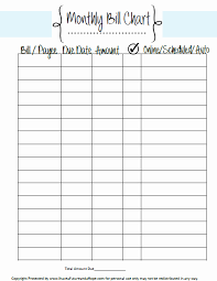 Cute Monthly Budget Template Beautiful Free Printable Bill Chart