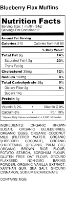 blueberry flax ins ws nutrition label