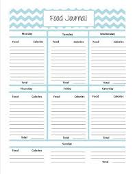 Cute Printable Food Journal Pages Fitness Diet Food Journal