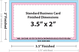 Business Card Size Specifications And Dimensions