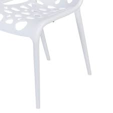 Garden Chair Plastic White Set Of 4