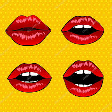 kiss love pop art y wet red lips