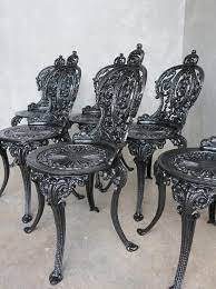 Set Of 6 Cast Iron Garden Outdoor Chairs