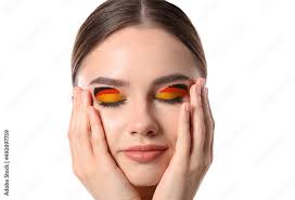 young woman with creative makeup in
