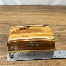 vtg cedar wood trinket jewelry box
