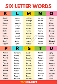 959 common 6 letter words in english 7esl