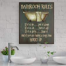 Bathroom Rules Wall Plaques
