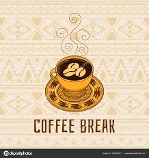 Coffee Break Vector Illustration In Boho Tribal Style Coffee Caup