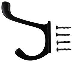 4 inch black wrought iron hook double