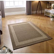 greek key flat weave rug brown rugs