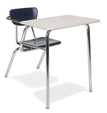 hard plastic student chair desk combo