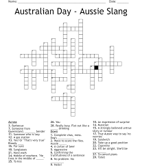 australian day aussie slang crossword