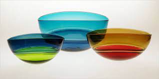 Blue Glass Bowls Turquoise Steel