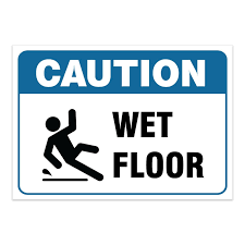 caution wet floor slippery vinyl decal