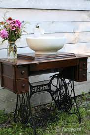 singer sewing machine repurposed into a
