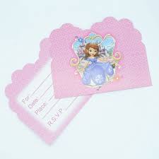 10pcs Sofia Princess Cartoon Theme Party Paper Invitation Card