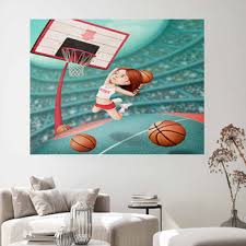 Basketball Wall Decor In Canvas Murals