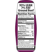 ground beef 93 7 w nutritional