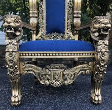 meval royal blue king throne chairs