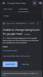 google meet users can t change background