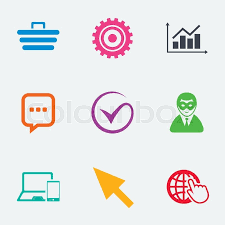Internet Seo Icons Tick Online Stock Vector Colourbox