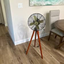 antique br electric floor fan with