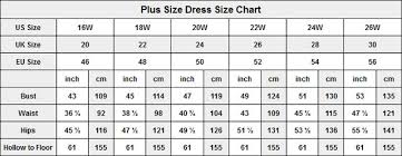 Measurement Size Chart Wedding Dresses Prom Gowns