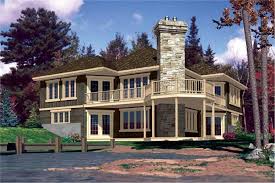 Lakefront Home Plan With Porch Deck