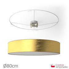 Round Ceiling Lamp With Gold Leaf Cover