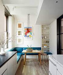 bright blue kitchen accent interior