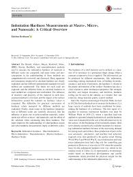 Pdf Indentation Hardness Measurements At Macro Micro