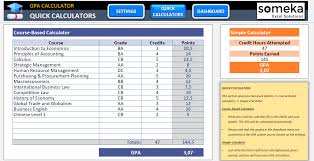 excel gpa calculator template