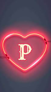 p letter design red heart p wallpaper