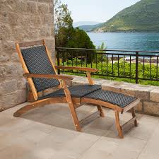 Patio Rattan Folding Lounge Chair With