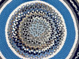 3 5 blue round wool braided rug