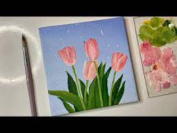 Acrylic Painting Tulip Flowers Acrylic