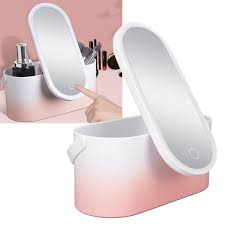 cosmetic case with led mirror with