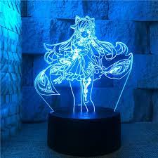 Maybe you would like to learn more about one of these? Genshin Impact Anime Figures Stand Model Plate 3d Led Night Light Lamp Decor Zhongli Diluc Venti Klee Keqing Standing Bed Lamp Key Chains Aliexpress