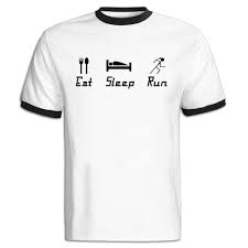 Cruelen Eat Sleep Run Text Girl Hit Color Tshirts For Men