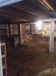 basement with a dirt floor