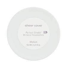 Sheer Cover Studio Perfect Shade Mineral Foundation Lightweight Natural And Flawless Coverage Medium Shade With Free Powder Brush 4 Grams