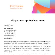 free loan application letter templates