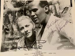 Foto enmarcada autografiada de Harry Belafonte y Joan Fontaine - Etsy México
