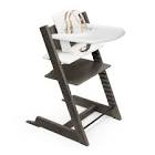 Tripp Trapp High Chair Complete Hazy Grey/icon Multi Cushion And Tray Stokke