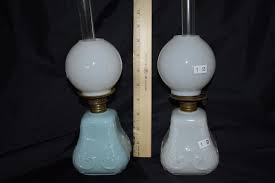 Sold At Auction 2 Milk Glass Oil Lamp