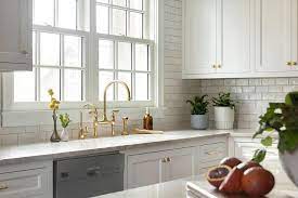 White Kitchen Tiles With Gray Grout