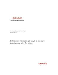 effectively managing sun zfs storage