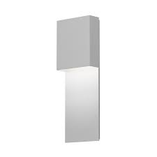 Shop Flat Box 1 Light Ada Textured White Led Outdoor Panel Wall Sconce Overstock 20662057
