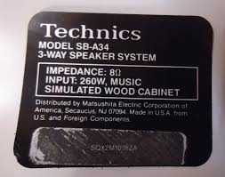 technics sb a34 speakers crossovers